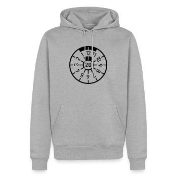 Anniversaire 20 Vingt badge TÜV - Sweat à capuche Premium bio Homme - gris chiné - Devant - Thijin (182cm)