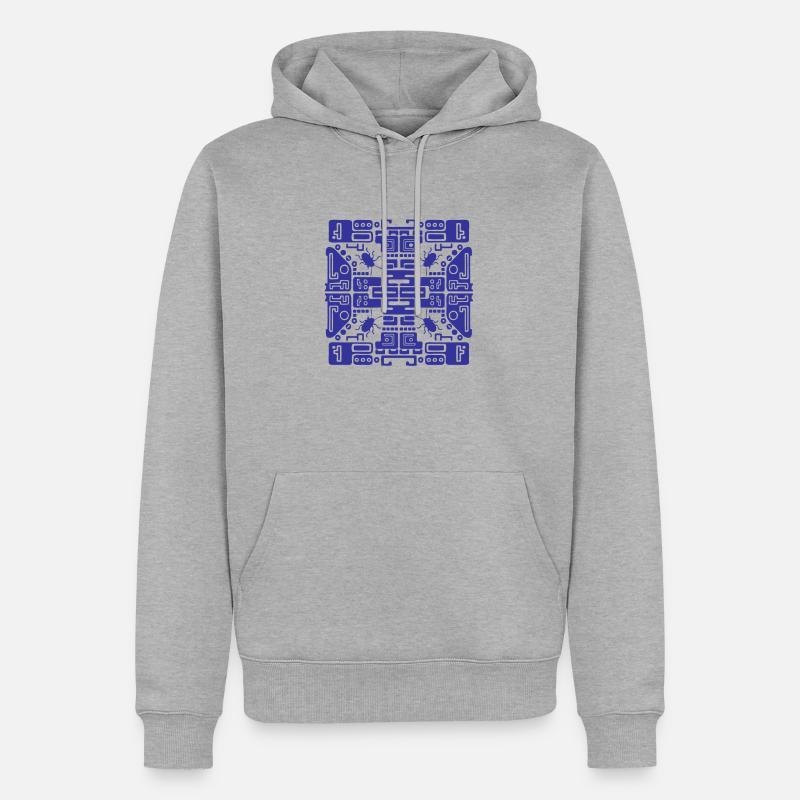 computer bug progamming - Männer Premium Bio Hoodie - Grau meliert