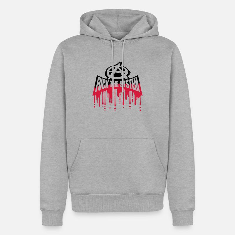 Le sang baise le système - Sweat à capuche Premium bio Homme - gris chiné