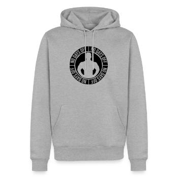 pas de jours de congé devis - Sweat à capuche Premium bio Homme - gris chiné - Devant - Thijin (182cm)