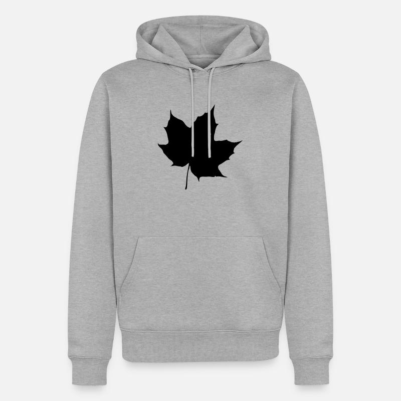 leaf 07 - Männer Premium Bio Hoodie - Grau meliert