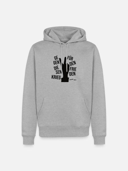 gegen den Krieg, - Männer Premium Bio Hoodie - Grau meliert