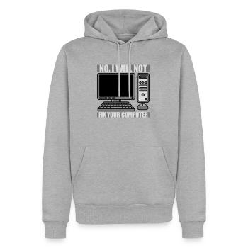 Ne pas réparer votre ordinateur - Sweat à capuche Premium bio Homme - gris chiné - Devant - Thijin (182cm)