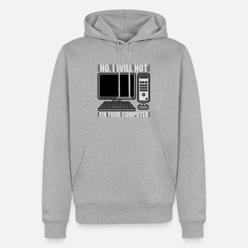 not fix your computer - Männer Premium Bio Hoodie - Grau meliert