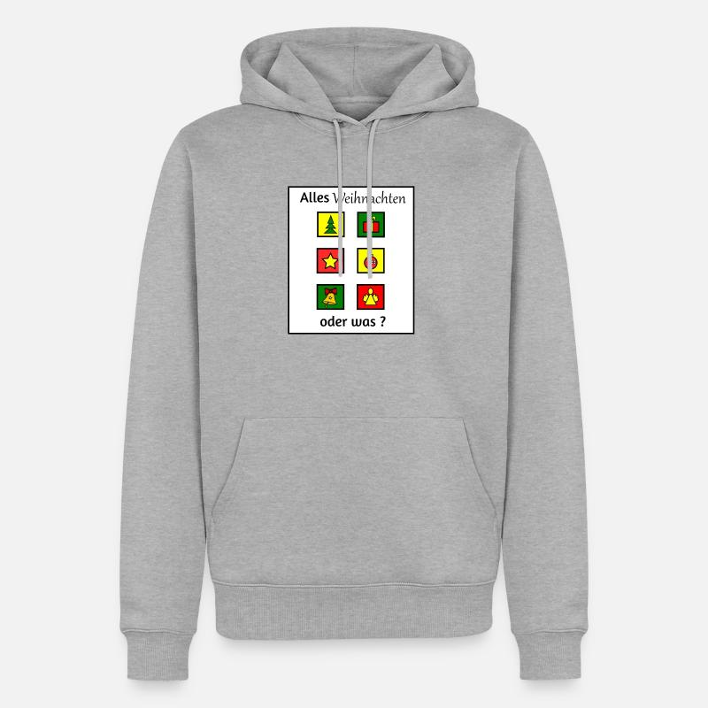 Alles Weihnachten oder was - Männer Premium Bio Hoodie - Grau meliert