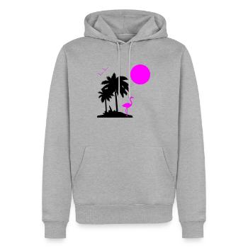 Palmen Paradise - Männer Premium Bio Hoodie - Grau meliert - Vorne - Thijin (182cm)