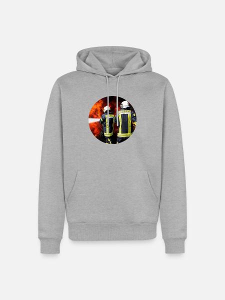 Brandbekämpfung - Männer Premium Bio Hoodie - Grau meliert