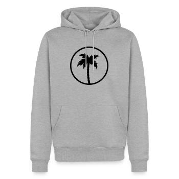 palmier - Sweat à capuche Premium bio Homme - gris chiné - Devant - Thijin (182cm)