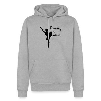 Danse Musique de danse - Sweat à capuche Premium bio Homme - gris chiné - Devant - Thijin (182cm)