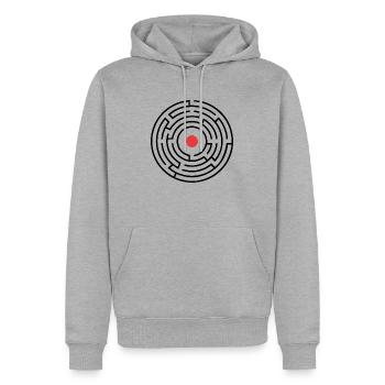 labyrinth - Männer Premium Bio Hoodie - Grau meliert - Vorne - Thijin (182cm)