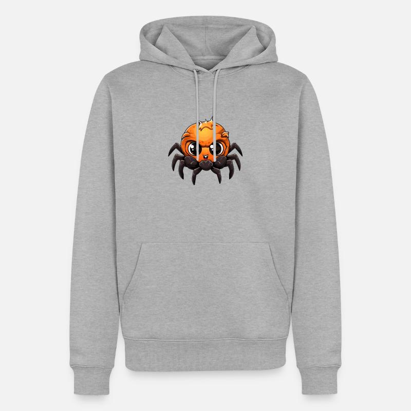 Bébé araignée Halloween Cartoon - Sweat à capuche Premium bio Homme - gris chiné