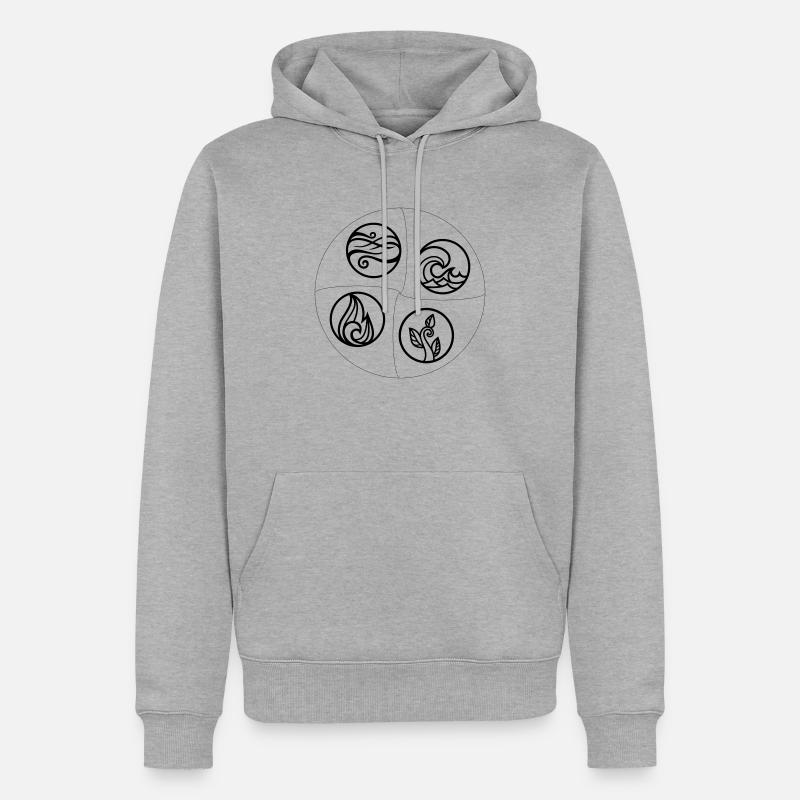 4 Elemente - Männer Premium Bio Hoodie - Grau meliert
