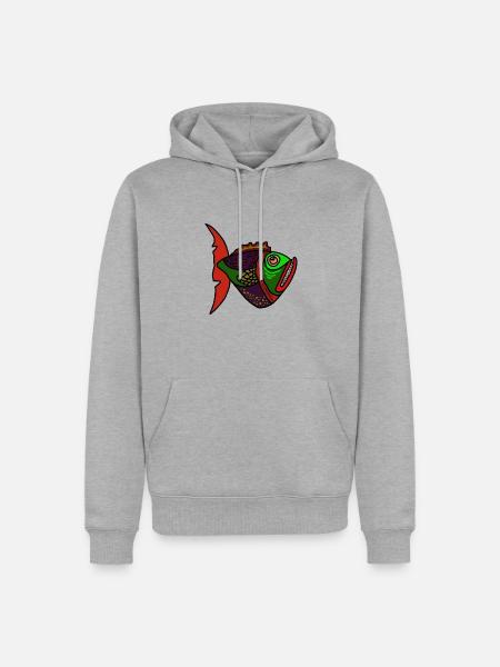 fisch anglerfisch - Männer Premium Bio Hoodie - Grau meliert