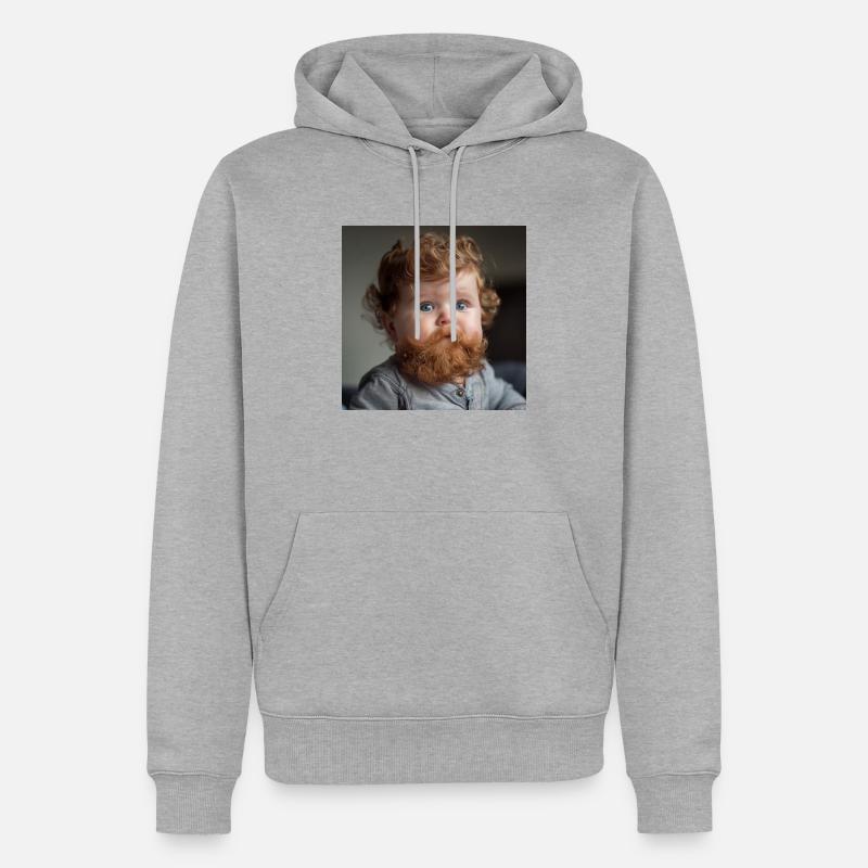 Bébé avec barbe - Sweat à capuche Premium bio Homme - gris chiné
