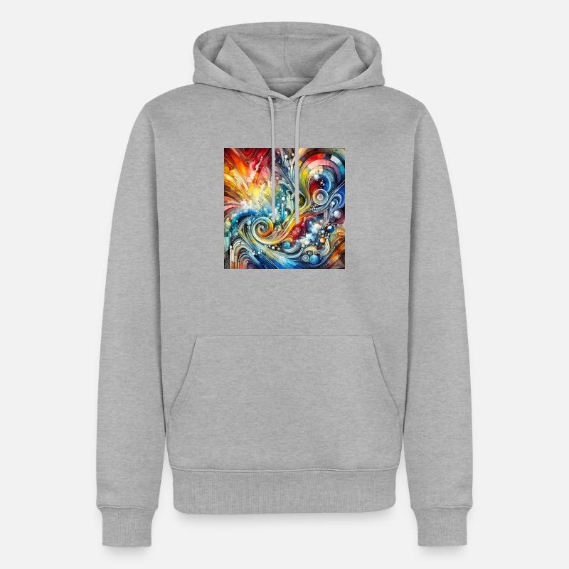 Dynamisches Spektrum - Abstraktes Gemälde - Männer Premium Bio Hoodie - Grau meliert