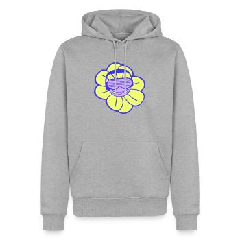 Fête fleur plante fleur fleur visage cool musique club - Sweat à capuche Premium bio Homme - gris chiné - Devant - Thijin (182cm)