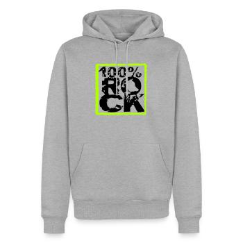 100 % Prozent Rock Heavy Metal Musik Text Logo Fun - Männer Premium Bio Hoodie - Grau meliert - Vorne - Thijin (182cm)