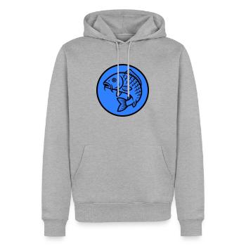 Karpfen Fisch - Männer Premium Bio Hoodie - Grau meliert - Vorne - Thijin (182cm)