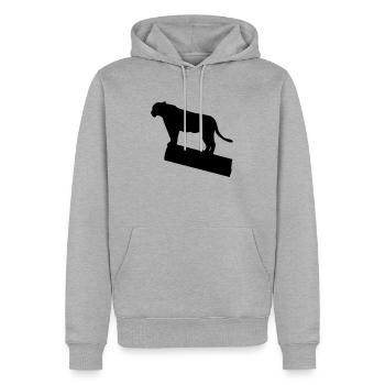 Löwe - Lion - Männer Premium Bio Hoodie - Grau meliert - Vorne - Thijin (182cm)