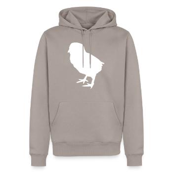 Küken - Männer Premium Bio Hoodie - Taupe - Vorne - Nico (187cm)