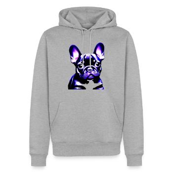 Chiens Chien bouledogue Français Chien Propriétaire - Sweat à capuche Premium bio Homme - gris chiné - Devant - Thijin (182cm)