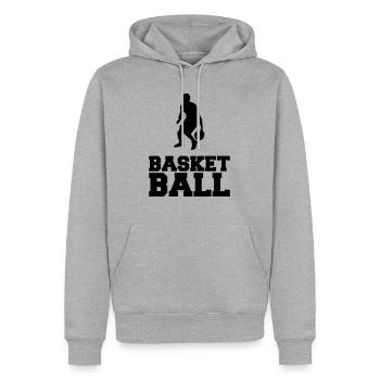 basket-ball - Sweat à capuche Premium bio Homme - gris chiné - Devant - Thijin (182cm)