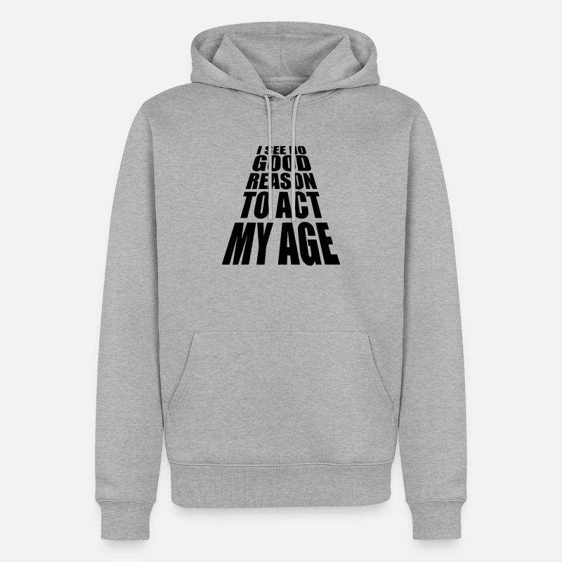 pour agir à mon âge - Sweat à capuche Premium bio Homme - gris chiné