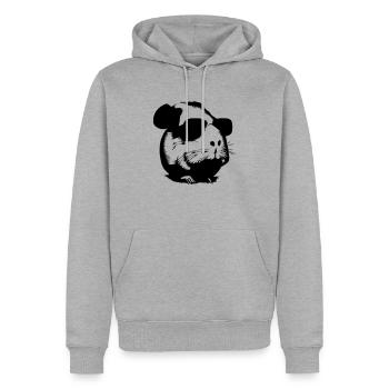 Guinea pig cool sunglasses funny vector 12 - Men’s Premium Organic Hoodie - heather grey - Front - Thijin (182cm)
