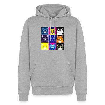 A008 - Männer Premium Bio Hoodie - Grau meliert - Vorne - Thijin (182cm)