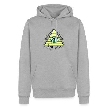 Illuminati Pyramide - Männer Premium Bio Hoodie - Grau meliert - Vorne - Thijin (182cm)