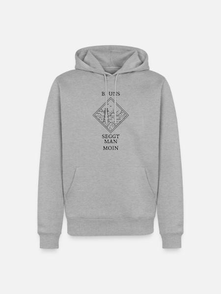 Bi uns seggt man moin - Männer Premium Bio Hoodie - Grau meliert