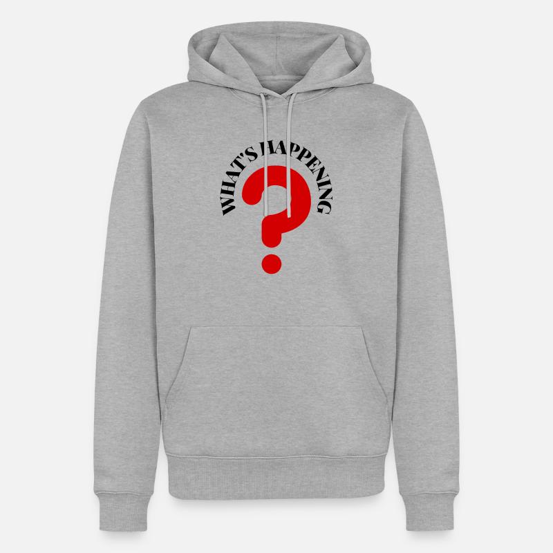 What's Happening Illustration - Männer Premium Bio Hoodie - Grau meliert