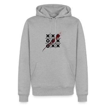 Tic Tac Toe - Männer Premium Bio Hoodie - Grau meliert - Vorne - Thijin (182cm)