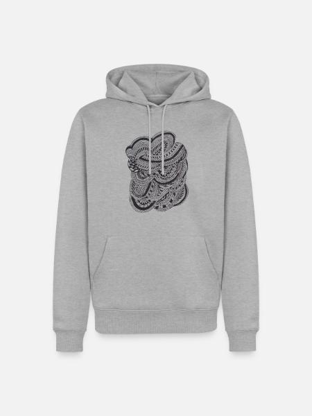 Tribal - Männer Premium Bio Hoodie - Grau meliert