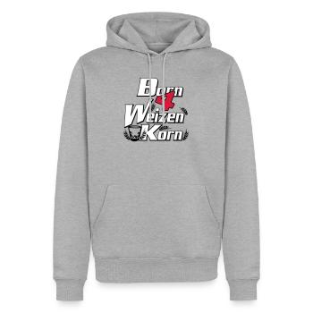 Korn , Party , Weizenkorn , born 4 Korn(25) - Männer Premium Bio Hoodie - Grau meliert - Vorne - Thijin (182cm)