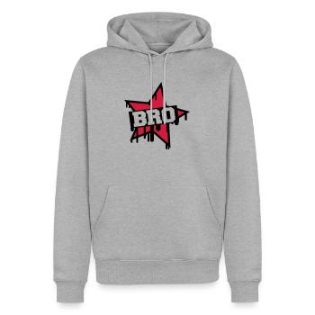 Bro Star - Männer Premium Bio Hoodie - Grau meliert - Vorne - Thijin (182cm)