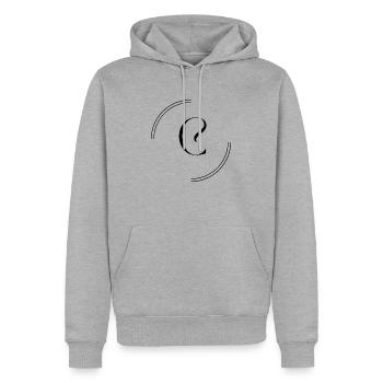 Buchstabe C - Männer Premium Bio Hoodie - Grau meliert - Vorne - Thijin (182cm)