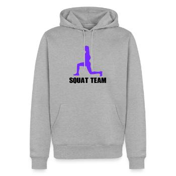 woman squat team - Männer Premium Bio Hoodie - Grau meliert - Vorne - Thijin (182cm)