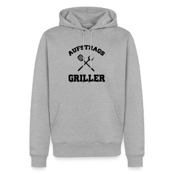 auftrags griller - Männer Premium Bio Hoodie - Grau meliert - Vorne - Thijin (182cm)