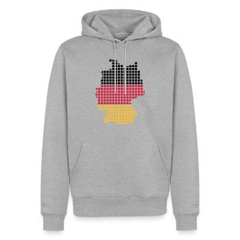 Deutschland - Männer Premium Bio Hoodie - Grau meliert - Vorne - Thijin (182cm)