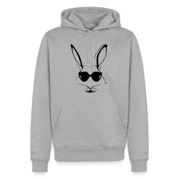 Lapin Animal de compagnie Cool Lunettes de soleil Lapin Vecteur - Sweat à capuche Premium bio Homme - gris chiné - Devant - Thijin (182cm)