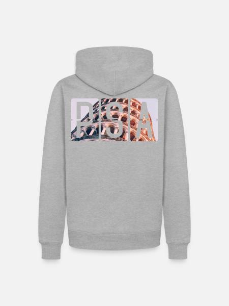 Flughafen Pisa PSA - Männer Premium Bio Hoodie - Grau meliert