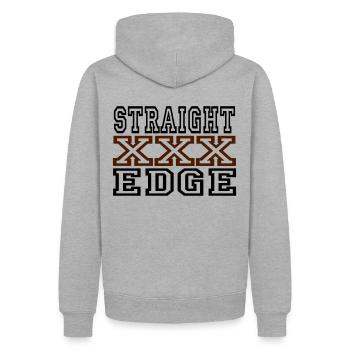 straight edge - Männer Premium Bio Hoodie - Grau meliert - Hinten - Thijin (182cm)