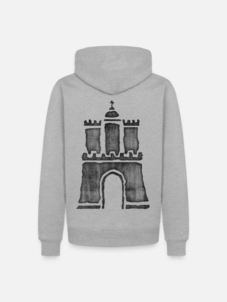 Hamburg Wappen - Männer Premium Bio Hoodie - Grau meliert