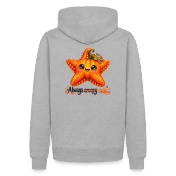 Fuchsfisch-Seestern - Männer Premium Bio Hoodie - Grau meliert - Hinten - Thijin (182cm)