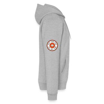 Post fuer dich dreifarbig - Männer Premium Bio Hoodie - Grau meliert - Rechts - Thijin (182cm)