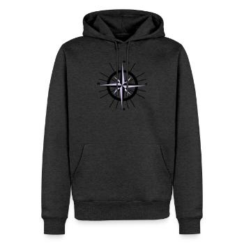 Compass nautique - Sweat à capuche Premium bio Homme - anthracite chiné - Devant - Thijin (182cm)