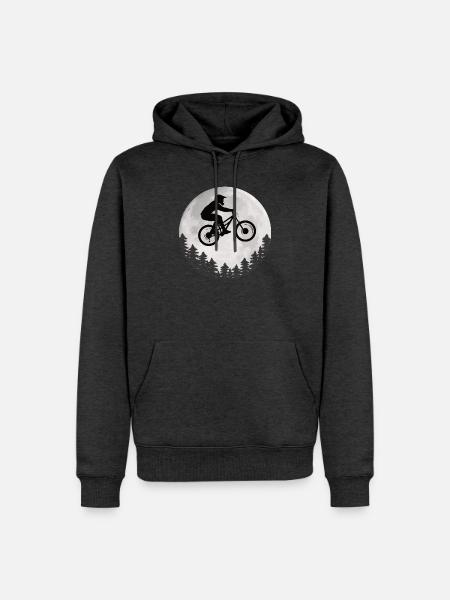 Mountainbike Mond Mountainbiker Moon - Männer Premium Bio Hoodie - Anthrazit meliert