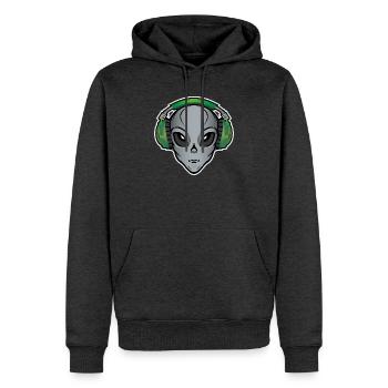 Alien Music - Men’s Premium Organic Hoodie - heather anthracite - Front - Thijin (182cm)