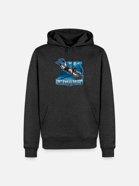 Unterwasser Rugby Action-Illustration - Männer Premium Bio Hoodie - Anthrazit meliert